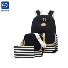3PCS set canvas school backpack OEM high quality shoulder bag